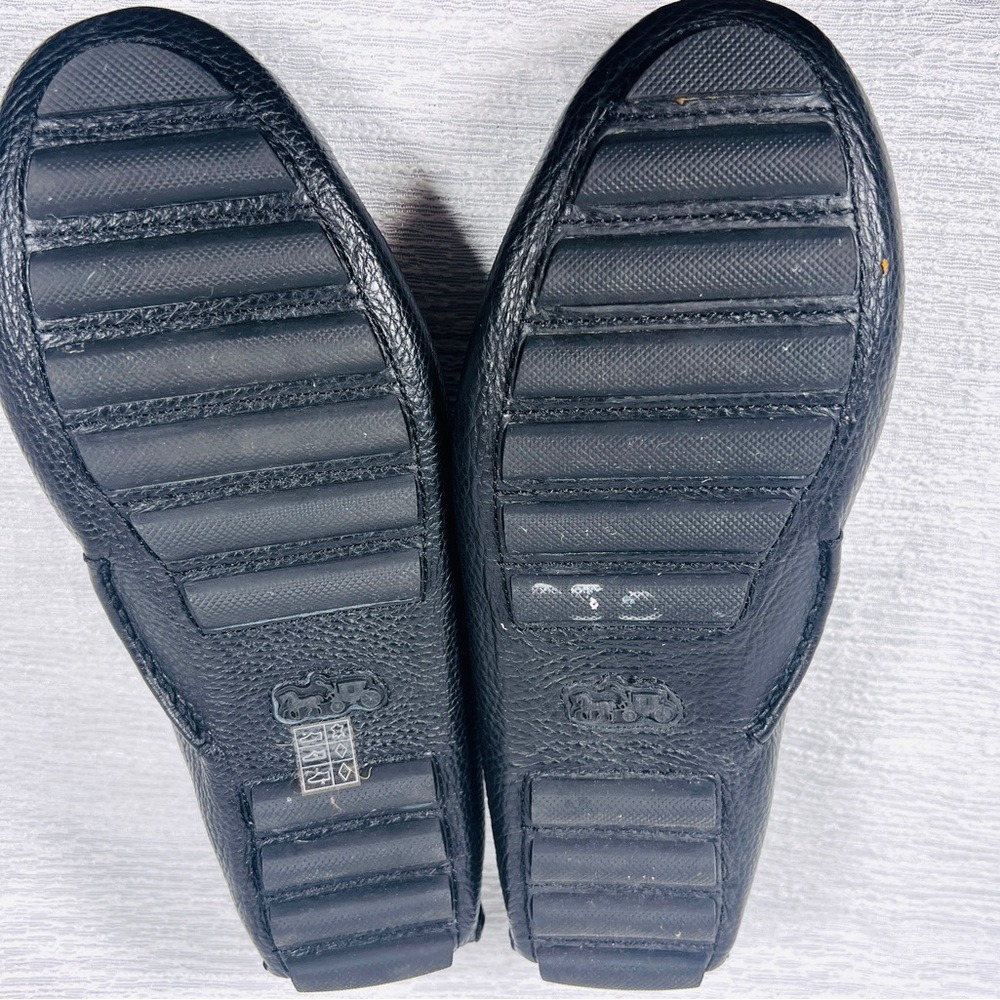 Coach Black Pebble Loafers with Gold Hardware - Picture 4 of 6